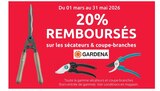 Promo 20% remboursés sur les sécateurs & coupe-branches Gardena à  dans le catalogue Mr.Bricolage à Cros de Cagnes
