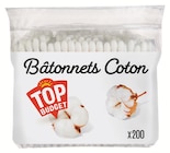 Sachet batonnets coton x200 - TOP BUDGET en promo chez Intermarché Super Sachet batonnets coton x200 - TOP BUDGET dans le catalogue Intermarché Super