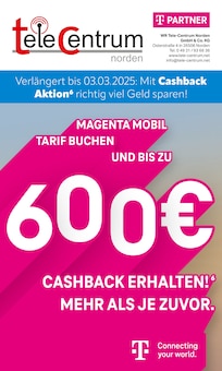 WR Tele-Centrum Norden GmbH & Co.KG Prospekt Verlängert bis zum 03.03.2025: Mit Cashback Aktion richtig viel Geld sparen! mit  Seiten in Aurich und Umgebung