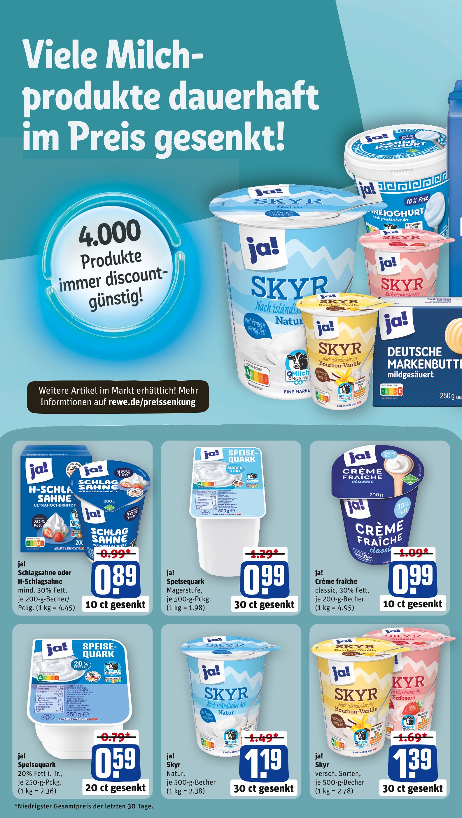 Aktueller REWE Prospekt mit Sahne, "Dein Markt", Seite 2