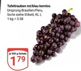 Tafeltrauben rot/blau kernlos Angebote bei GLOBUS Duisburg für 1,79 €