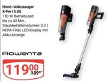 Aktuelle Staubsauger Angebote bei GLOBUS in Rostock Aktuelles Hand-/Akkusauger X-Pert 5.80 Angebot bei GLOBUS in Rostock ab 119,00 €