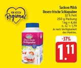 Unsere frische Schlagsahne Angebote von Sachsen Milch bei EDEKA Jena für 1,11 €