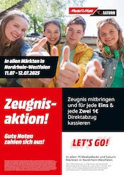 Handy im MediaMarkt Saturn Prospekt in Frechen Aktueller MediaMarkt Saturn Prospekt mit Handy, "Zeugnisaktion! Gute Noten zahlen sich aus!", Seite 1