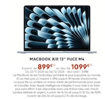 Macbook air 13'' puce m4 - APPLE en promo chez Fnac Macbook air 13'' puce m4 - APPLE dans le catalogue Fnac