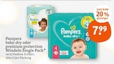 baby-dry oder premium protection Windeln Single Pack Angebote von Pampers bei tegut München für 7,99 €