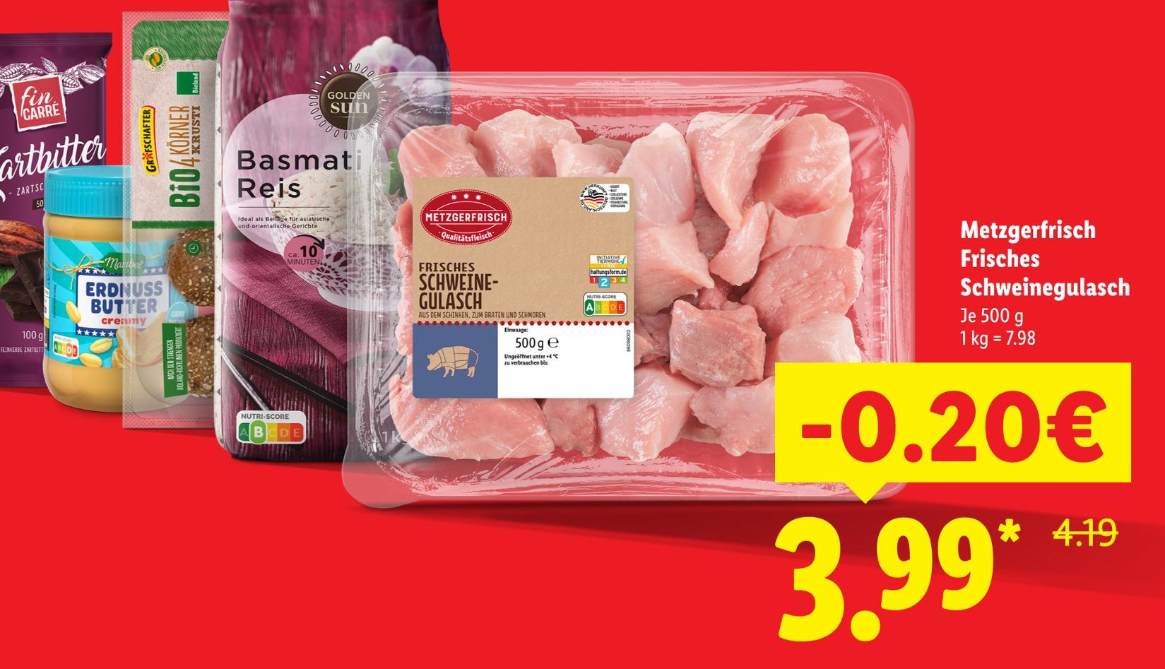 Frisches Schweinegulasch