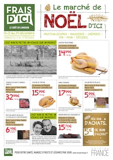 Prospectus Frais d'ici à Limoges, "Le marché de NOËL D'ICI", 4 pages de promos valables du 11/12/2024 au 24/12/2024