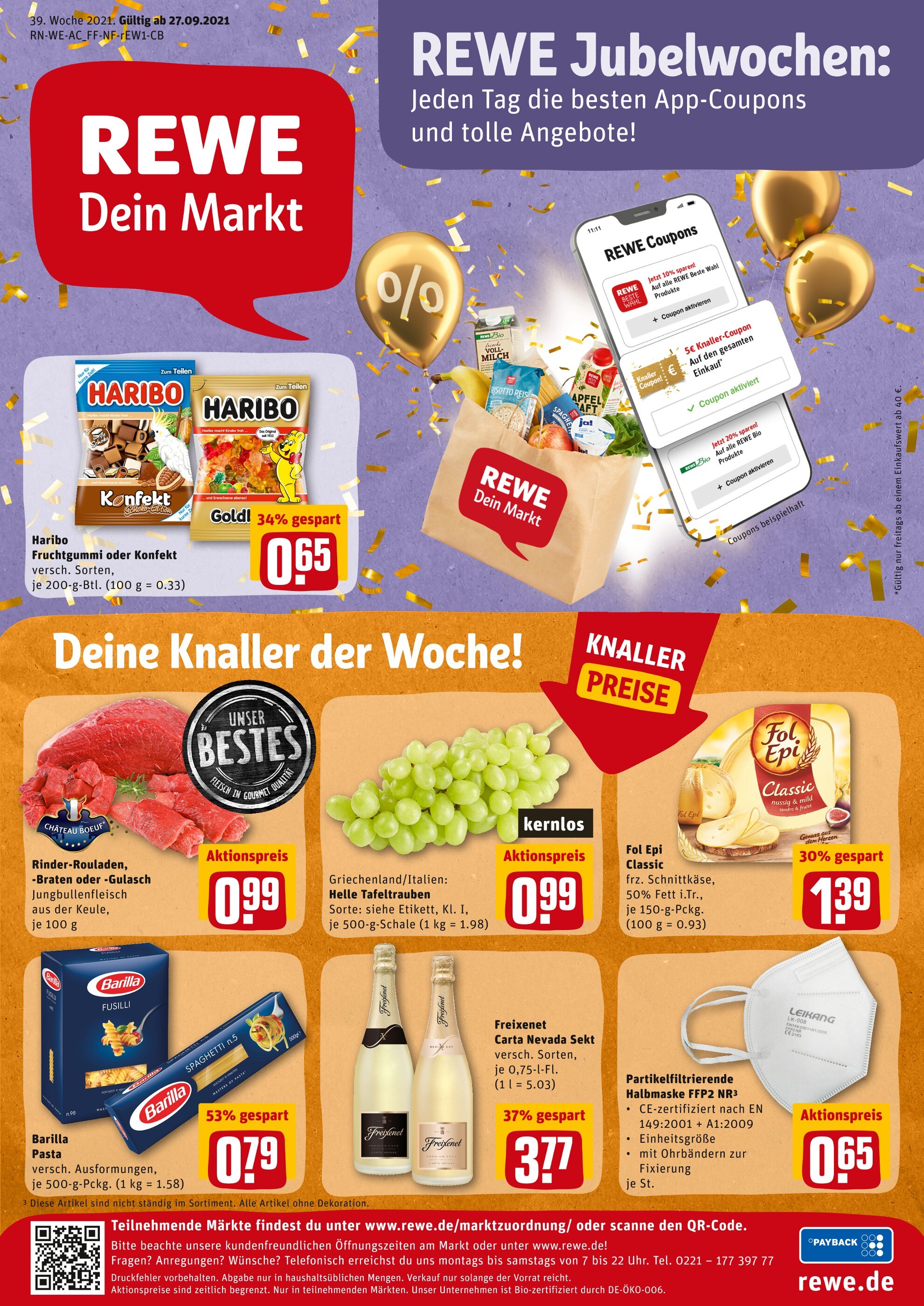 REWE Prospekt für Eschweiler mit 29 Seiten REWE Prospekt für Eschweiler: "Angebote im Markt", 29 Seiten, 27.09.2021 - 02.10.2021