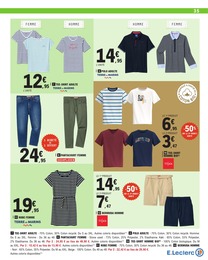 Prix et réduction Bermuda Homme dans le prospectus E.Leclerc en cours Offre Bermuda Homme dans le catalogue E.Leclerc du moment à la page 35