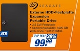 Externe HDD-Festplatte Expansion Portable Drive im Angebot bei expert in Wolfenbüttel Externe HDD-Festplatte Expansion Portable Drive Angebote von Seagate bei expert Wolfenbüttel für 99,99 €