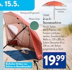 2-in-1-Sonnenschirm im Angebot bei ALDI SÜD in Köln 2-in-1-Sonnenschirm Angebote von CRANE bei ALDI SÜD Köln für 19,99 €