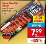 Aktuelles Spare Ribs Chili Ingwer Angebot bei Netto Marken-Discount in Saarbrücken ab 7,99 €