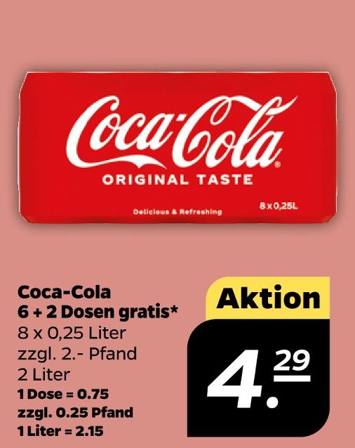Coca-Cola 6 + 2 Dosen gratis