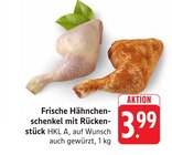 Frische Hähnchenschenkel mit Rückenstück bei EDEKA im Bonndorf Prospekt für 3,99 €