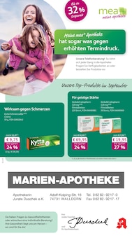 Aktueller mea - meine apotheke Prospekt (Walldürn, 4 Seiten zum blättern mea - meine apotheke Prospekt Unsere September-Angebote mit 4 Seiten