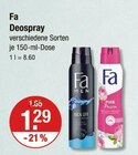 Deospray von Fa im aktuellen V-Markt Prospekt für 1,29 €