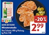 Minutensteaks von Meine Metzgerei im aktuellen ALDI SÜD Prospekt für 2,99 €