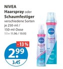 Haarspray im V-Markt Prospekt Haarspray von NIVEA im aktuellen V-Markt Prospekt für 2,99 €