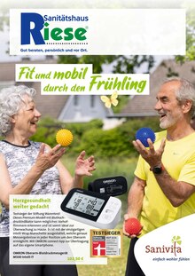 Blutdruckmessgerät im Sanitätshaus-Orthopädietechnik Riese GmbH Prospekt "Fit und mobil durch den Frühling" mit 6 Seiten (Bonn)