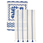 Lot de deux torchons bleu 45*65c en promo chez B&M Lot de deux torchons bleu 45*65c dans le catalogue B&M