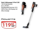 Aktuelle Staubsauger Angebote bei GLOBUS in Offenbach (Main) Aktuelles Hand-/Akkusauger X-Pert 5.80 Angebot bei GLOBUS in Offenbach (Main) ab 119,00 €