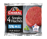 4 Steaks Hachés Pur Bœuf 5% M.G. - Charal à 7,49 € dans le catalogue Supeco