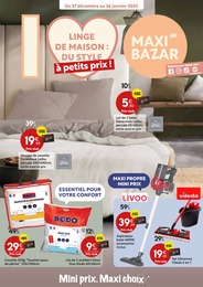 Prospectus Maxi Bazar, "LINGE DE MAISON : DU STYLE à petits prix !" à Rumilly et alentours, 18 pages, 27/12/2024 - 26/01/2025 Catalogue Maxi Bazar "LINGE DE MAISON : DU STYLE à petits prix !" à Rumilly et alentours, 18 pages, 27/12/2024 - 26/01/2025