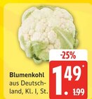 Blumenkohl für 1,49 € bei EDEKA im Angebot Blumenkohl im aktuellen EDEKA Prospekt