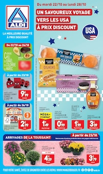 Prospectus Aldi à Offoy, "UN SAVOUREUX VOYAGE VERS LES USA À PRIX DISCOUNT", 27 pages de promos valables du 22/10/2024 au 28/10/2024