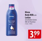 Body Milk im Angebot bei famila Nordost in Kiel Body Milk Angebote von Nivea bei famila Nordost Kiel für 3,99 €
