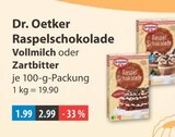 Raspelschokolade Vollmilch oder Zartbitter von Dr. Oetker im aktuellen V-Markt Prospekt für 1,99 €