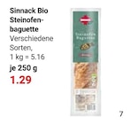 Sinnack Bio Steinofen-baguette bei GLOBUS im Prospekt "" für 1,29 €