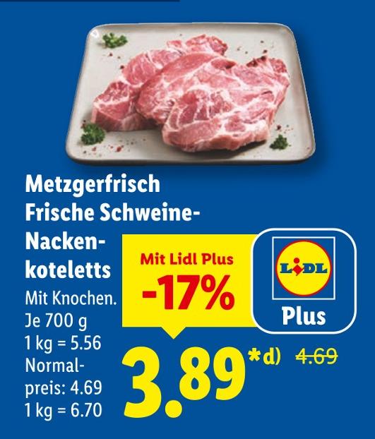 Metzgerfrisch Frische Schweine-Nackenkoteletts