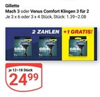 Mach 3 Klingen im Angebot bei GLOBUS in Frechen Mach 3 Klingen Angebote von Gillette bei GLOBUS Frechen für 24,99 €