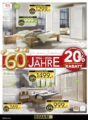 Schlafzimmer im BRAUN Möbel-Center Prospekt in Pirmasens Aktueller BRAUN Möbel-Center Prospekt mit Schlafzimmer, "60 Jahre Braun Möbel Center", Seite 18