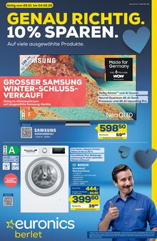 Fernseher im EURONICS Prospekt "GENAU RICHTIG. 10% SPAREN." mit 10 Seiten (Lüdenscheid)