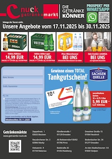 Veltins im Nuck Getränke Prospekt "DIE GETRÄNKEKÖNNER" mit 3 Seiten (Freital)