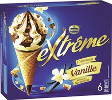 Glace À L'eau - Nestle dans le catalogue Géant Casino Cônes glacés Vanille EXTREME - Nestle à 1,95 € en promo chez Géant Casino