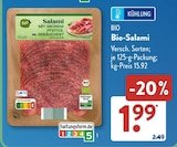 Bio-Salami von Bio im aktuellen ALDI SÜD Prospekt für 1,99 €