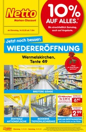 Geflügel im Netto Marken-Discount Prospekt in Wermelskirchen Aktueller Netto Marken-Discount Prospekt mit Geflügel, "Wiedereröffnung - 10% auf ALLES", Seite 1