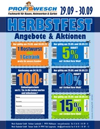 Baumarkt Prospekt von PROFI Wesch Weberstedt PROFI Wesch Prospekt: "Top Angebote", 8 Seiten, 23.09.2023 - 30.09.2023
