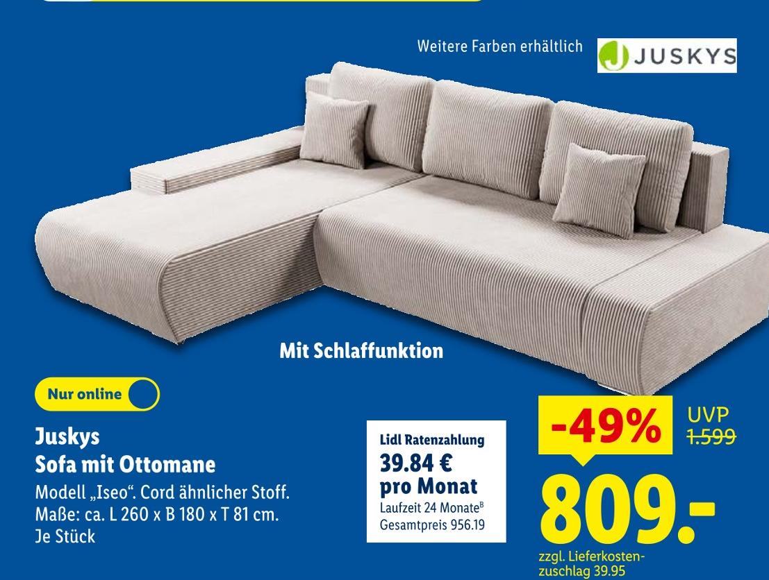 Sofa mit Ottomane