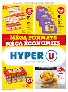 Catalogue Hyper U de la semaine 45, "MÉGA FORMATS MÉGA ÉCONOMIES", page 1, 28/10/2025 - 09/11/2025 Prospectus Hyper U en cours, "MÉGA FORMATS MÉGA ÉCONOMIES", page 1 sur 16