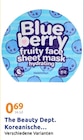 Blueberry Fruity Face Sheet Mask von The Beauty Dept. im aktuellen Action Prospekt für 0,69 €