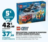 City hélicoptère, camion de pompiers et sous-marin modulable - LEGO - Super U à Béziers City hélicoptère, camion de pompiers et sous-marin modulable - LEGO en promo chez Super U Béziers à 37,99 €