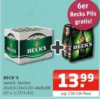 Aktuelle Bier Angebote bei Getränke Oase in Rheda-Wiedenbrück Aktuelles Beck's Bier Angebot bei Getränke Oase in Rheda-Wiedenbrück ab 13,99 €