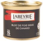 Bloc de foie gras de canard - LABEYRIE en promo chez Carrefour Bloc de foie gras de canard - LABEYRIE dans le catalogue Carrefour