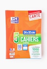 5 Cahiers piqués 24 x 32 grands carreaux 96 pages couleurs assorties en promo chez Monoprix Margaret 5 Cahiers piqués 24 x 32 grands carreaux 96 pages couleurs assorties dans le catalogue Monoprix Margaret