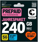 Prepaid Jahrespaket 240 GB Angebote von Congstar bei REWE Pforzheim für 100,00 €